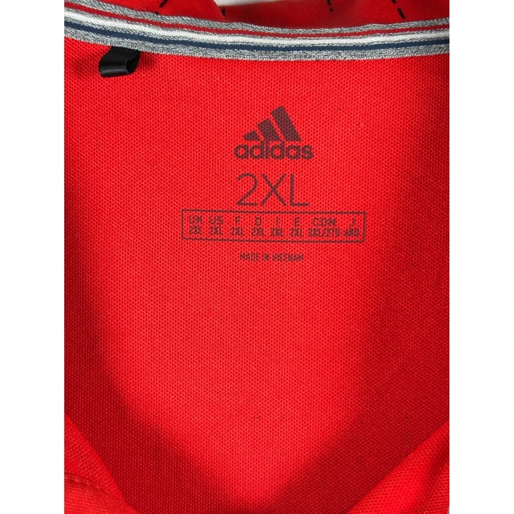 Adidas USA Red‎ Golf Polo Shirt Men's 2XL Performance Short Sleeve